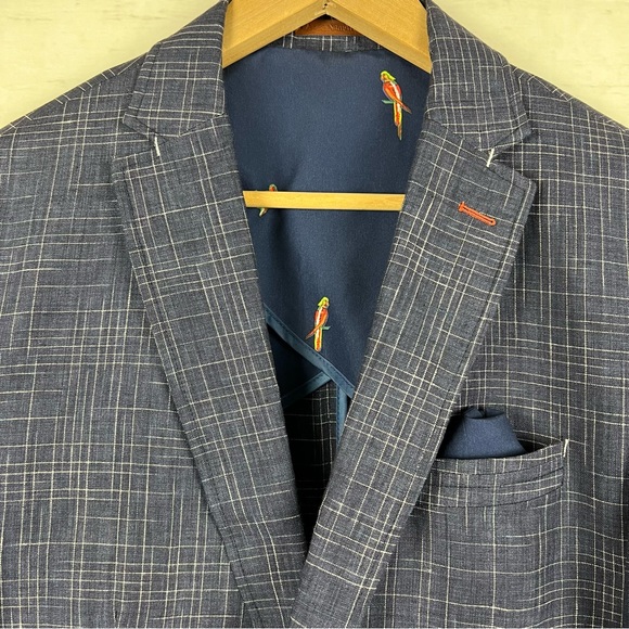 A Fish Named Fred Linen Blazer Jacket Size 40 - Picture 3 of 10